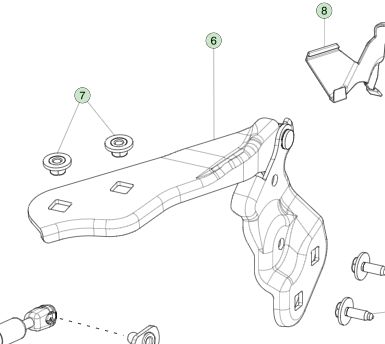 Tesla Model 3 2021 Правая активная петля капота 1643846-00-A