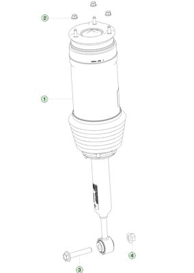 Задний адаптивный модуль пневматической рессоры, правый, 1027067-00-D, алюминий