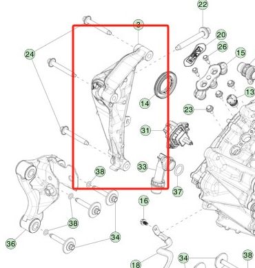 Tesla Model 3/Y Передняя левая монтажная сборка 35x15x15 см Алюминиевый сплав