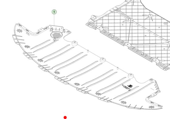 Черная передняя накладка бампера для Tesla Model S 2021+ 177x65x4см
