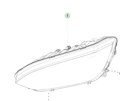 Сборка головного светильника ЛЕВОЙ РУКИ ПРЕДВИГНО - УВОД ЛЕВОЙ РУКИ ПРЕД М3 ((2015-2021) 1034318-00-E