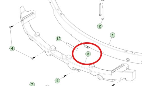 ПЕНОПЛАСТ БАМПЕРА ДЛЯ TESLA MODEL 3 (2023+) 1741046-00-F